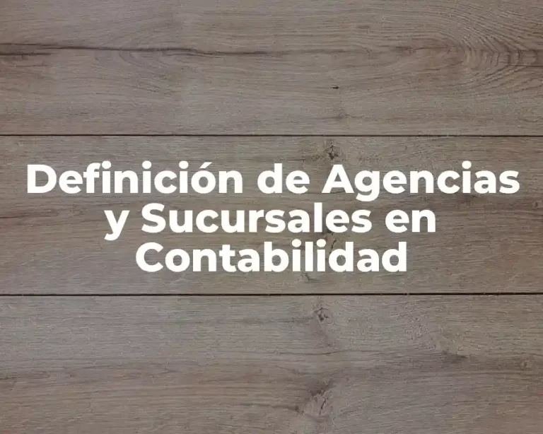 Definición de Agencias y Sucursales en Contabilidad