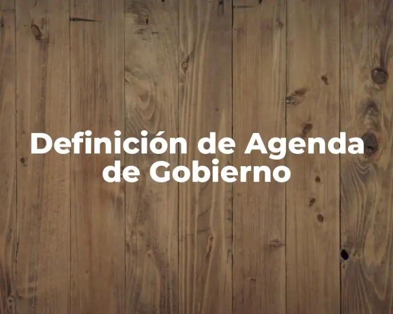 Definición de Agenda de Gobierno