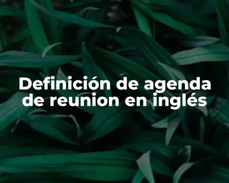 Definición de agenda de reunion en inglés