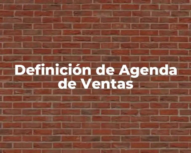 Definición de Agenda de Ventas