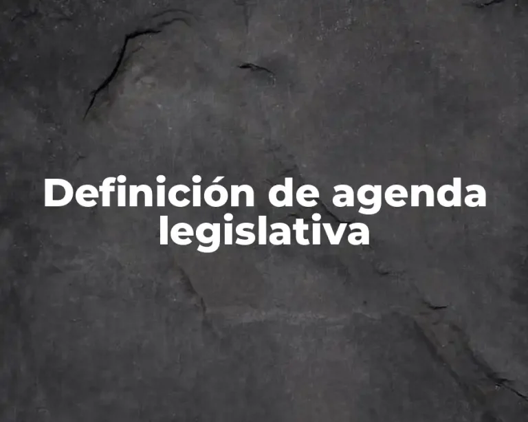 Definición de agenda legislativa