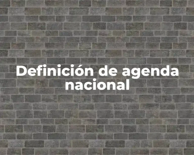 Definición de agenda nacional