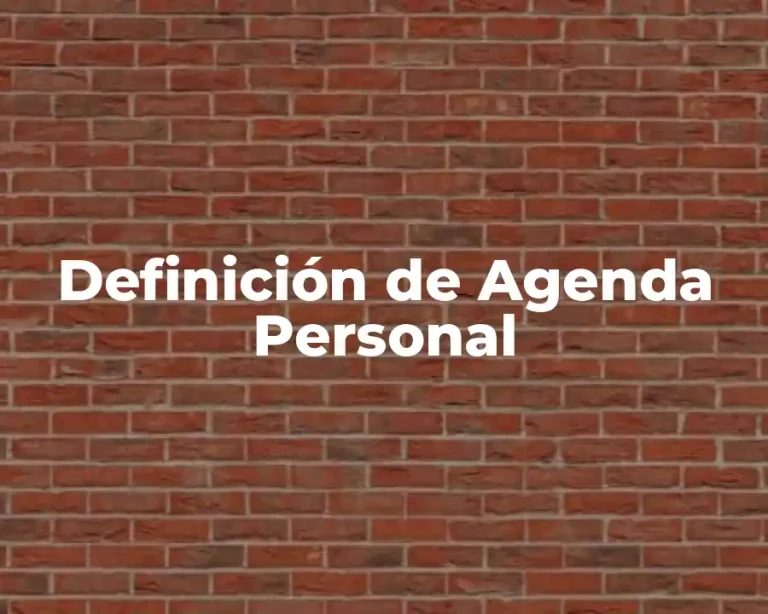 Definición de Agenda Personal