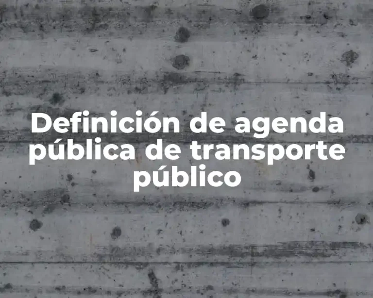 Definición de agenda pública de transporte público