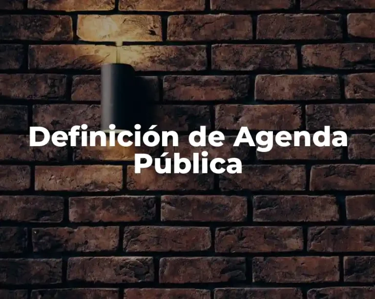 Definición de Agenda Pública