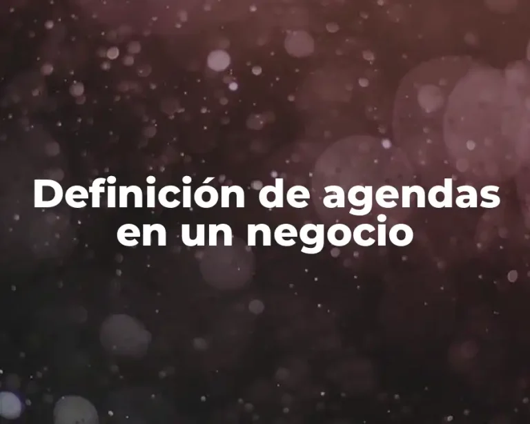Definición de agendas en un negocio