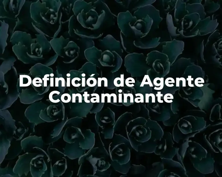 Definición de Agente Contaminante