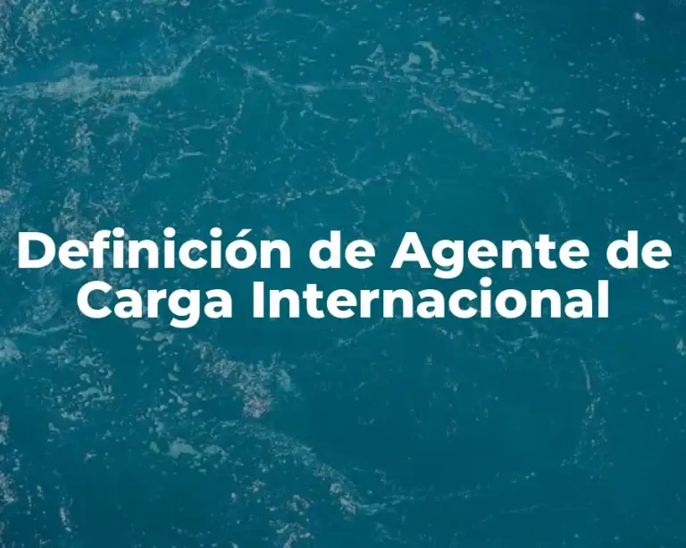 Definición de Agente de Carga Internacional
