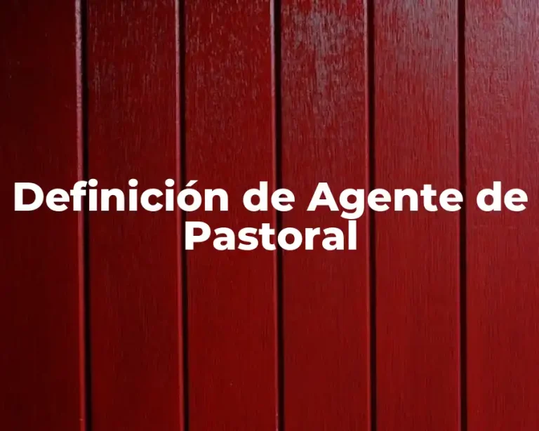 Definición de Agente de Pastoral