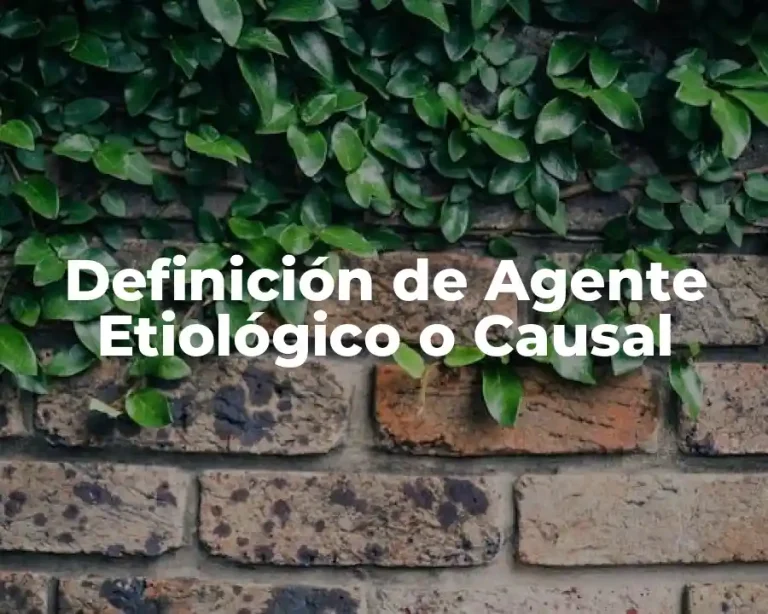 Definición de Agente Etiológico o Causal
