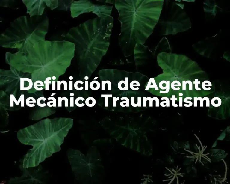 Definición de Agente Mecánico Traumatismo