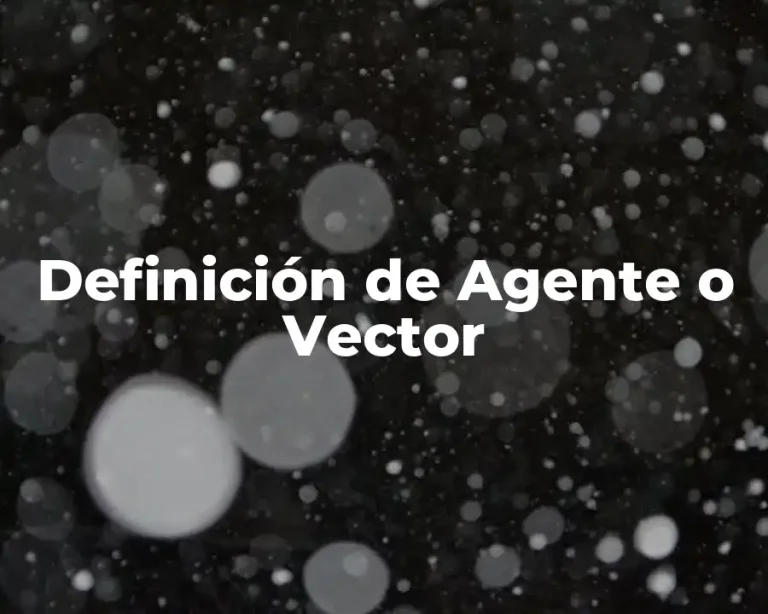 Definición de Agente o Vector