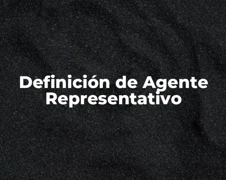 Definición de Agente Representativo