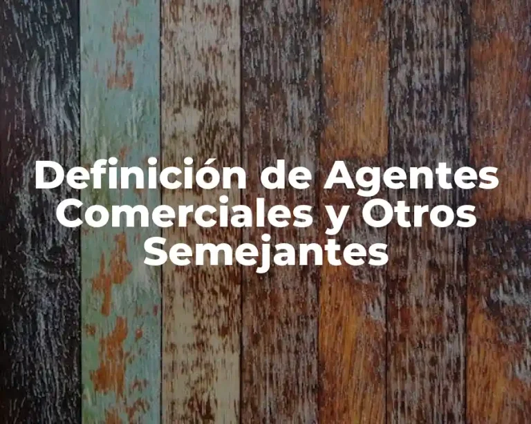 Definición de Agentes Comerciales y Otros Semejantes