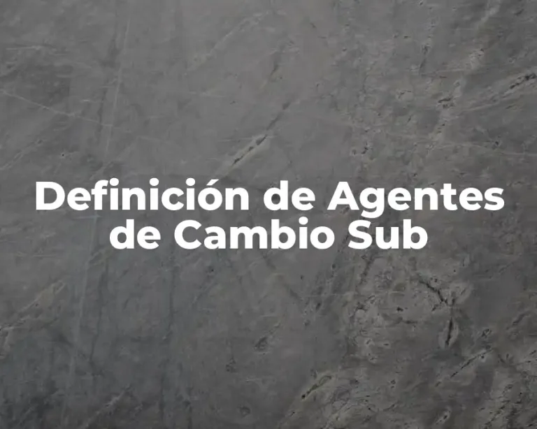 Definición de Agentes de Cambio Sub