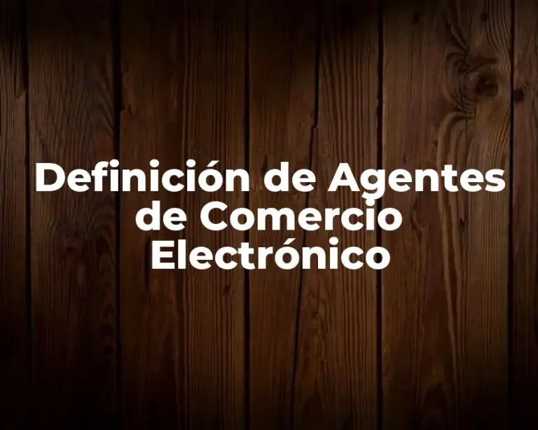 Definición de Agentes de Comercio Electrónico
