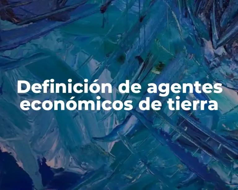 Definición de agentes económicos de tierra