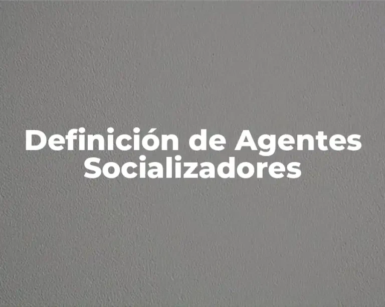 Definición de Agentes Socializadores