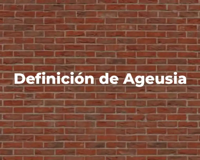 Definición de Ageusia