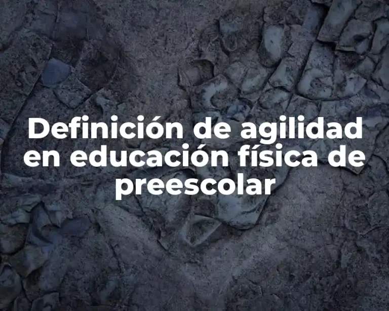 Definición de agilidad en educación física de preescolar