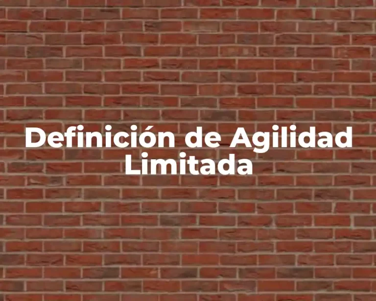 Definición de Agilidad Limitada