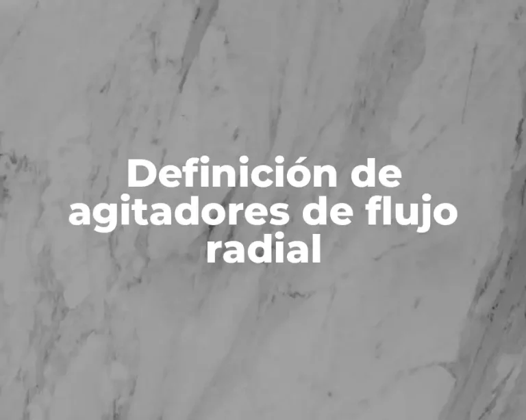 Definición de agitadores de flujo radial