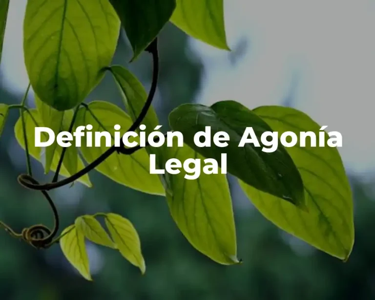 Definición de Agonía Legal