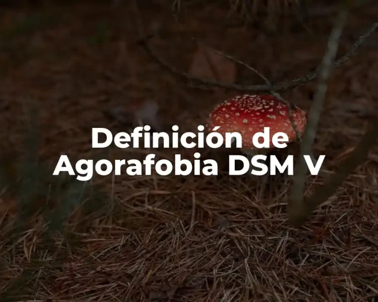Definición de Agorafobia DSM V
