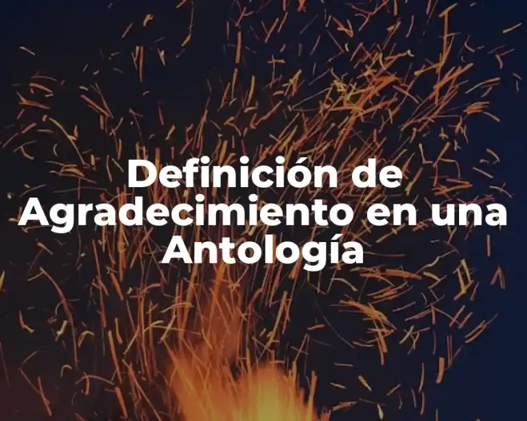 Definición de Agradecimiento en una Antología