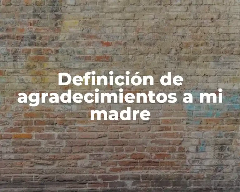 Definición de agradecimientos a mi madre