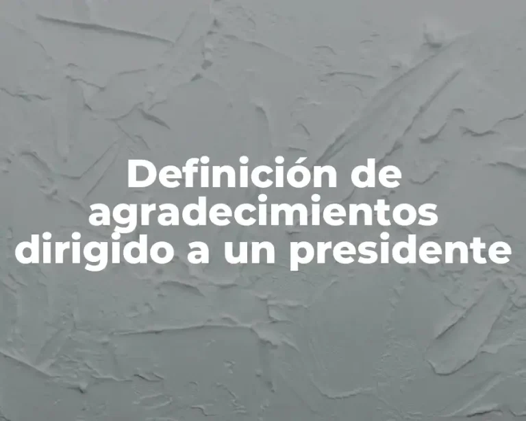 Definición de agradecimientos dirigido a un presidente