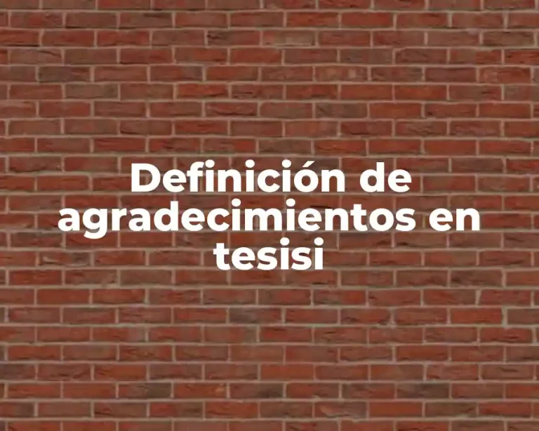 Definición de agradecimientos en tesisi