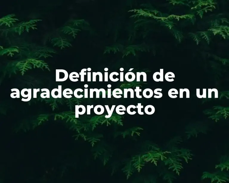 Definición de agradecimientos en un proyecto