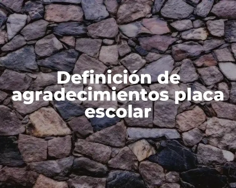 Definición de agradecimientos placa escolar