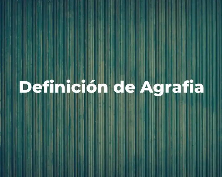 Definición de Agrafia