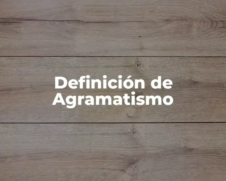 Definición de Agramatismo