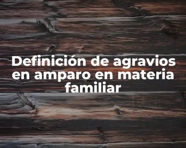 Definición de agravios en amparo en materia familiar
