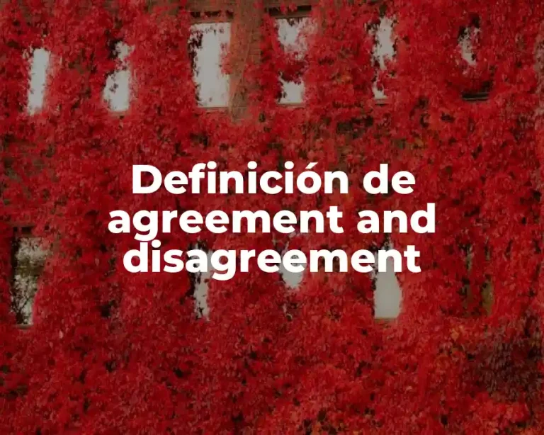 Definición de agreement and disagreement