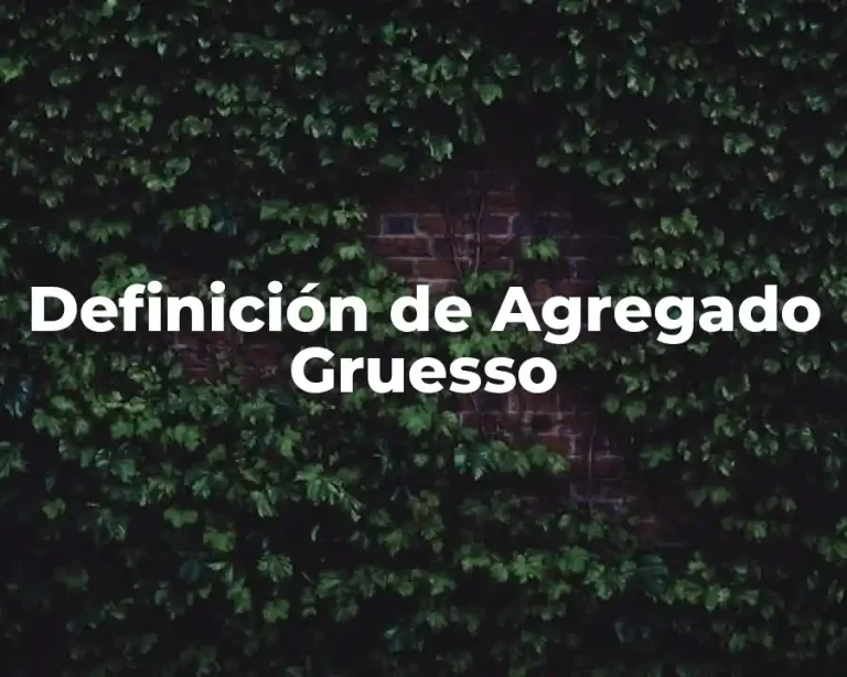 Definición de Agregado Gruesso