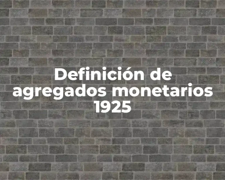 Definición de agregados monetarios 1925