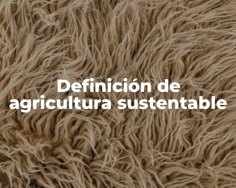 Definición de agricultura sustentable