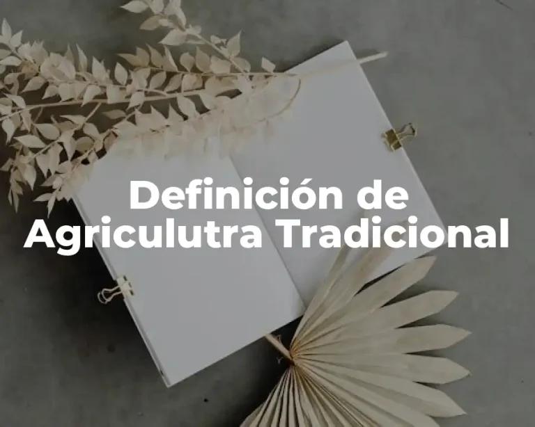 Definición de Agriculutra Tradicional