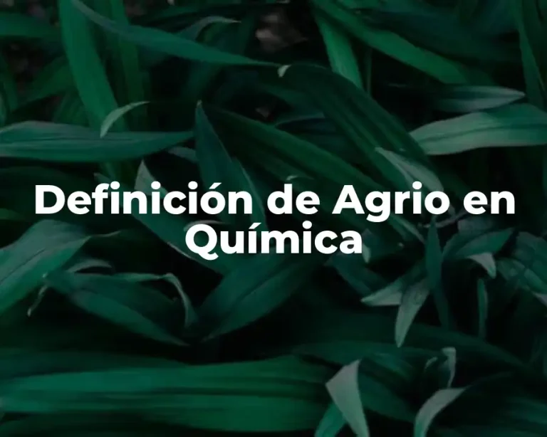 Definición de Agrio en Química