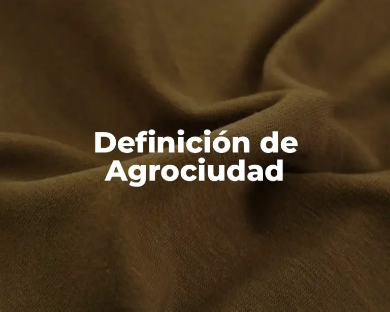 Definición de Agrociudad