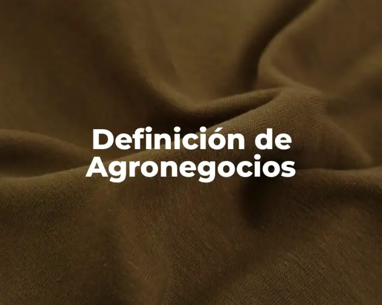 Definición de Agronegocios
