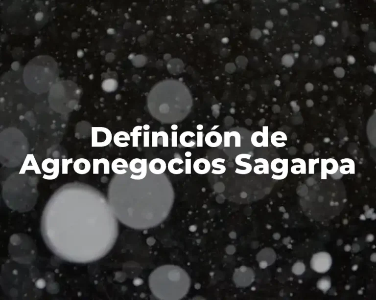 Definición de Agronegocios Sagarpa