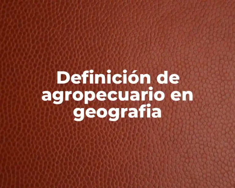 Definición de agropecuario en geografia