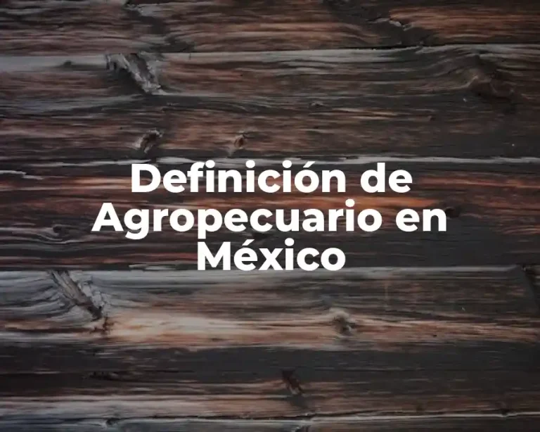 Definición de Agropecuario en México