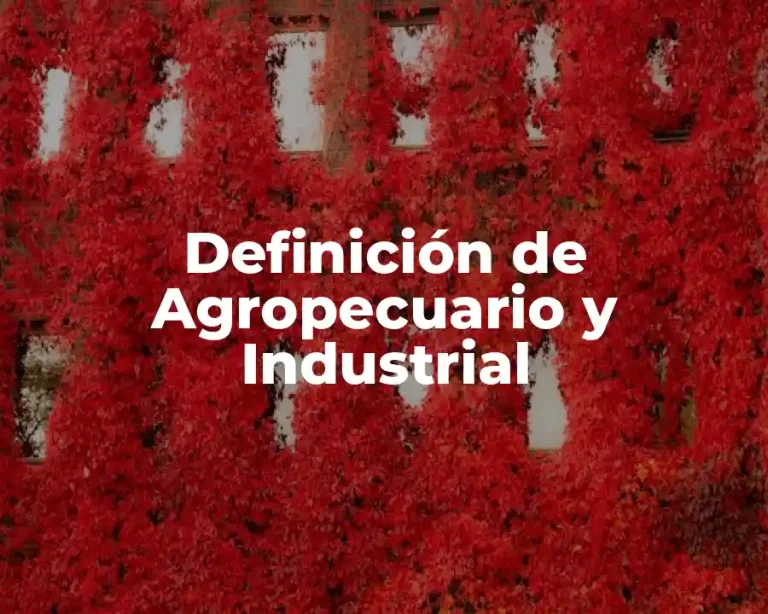 Definición de Agropecuario y Industrial