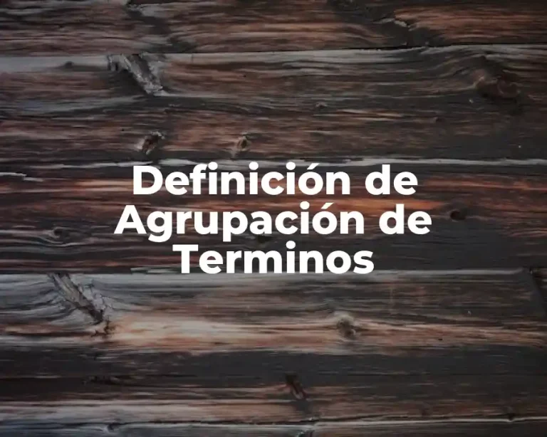 Definición de Agrupación de Terminos